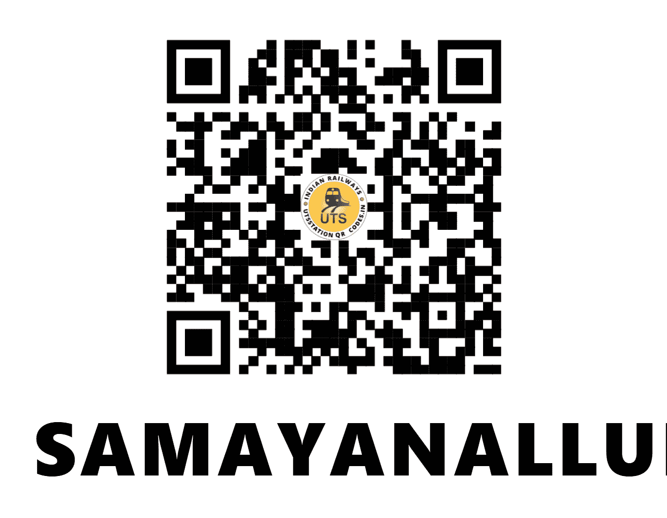 UTS QR Code for SAMAYANALLUR - SER - SR (TAMIL NADU)